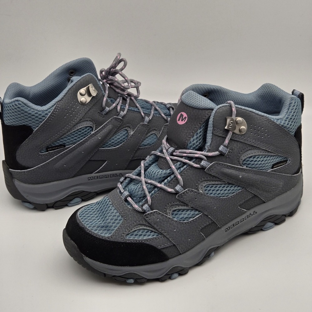 Merrell Hiking Boots Girls 6.5 Moab 3 Mid Gray Waterproof MK165704 NEW